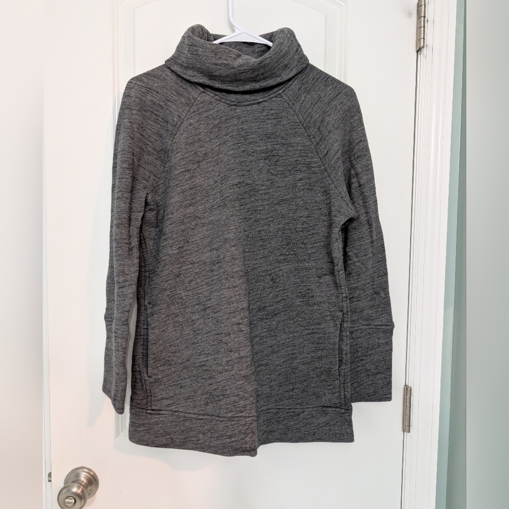 Lululemon‎ Size 8, To You Tunic, Sweater, Charcoal Gray, Mock Neck, Athleisure